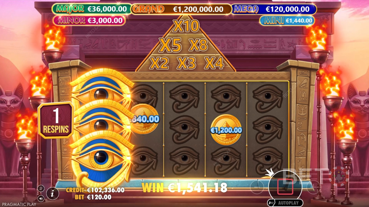 Menangkan 10,000x taruhan Anda di Slot Video Mummy