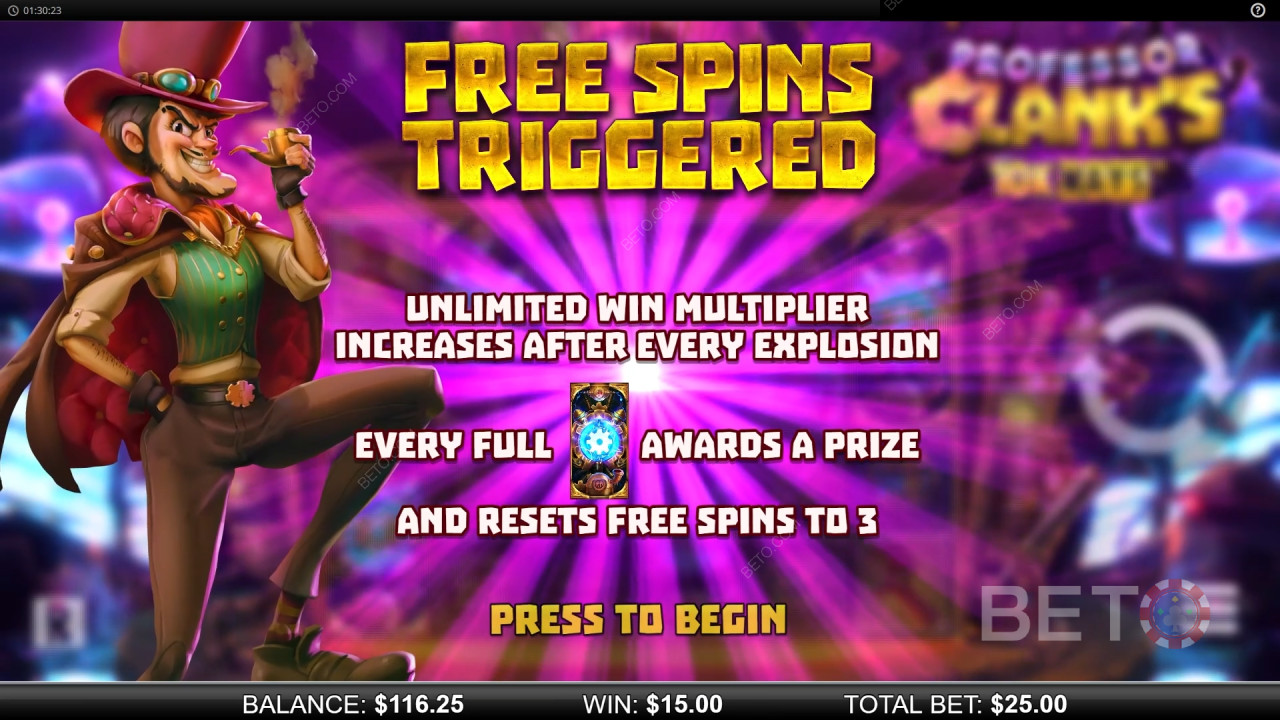 Fitur Bonus Dijelaskan dalam 10K Cara Profesor Clank oleh Reel Play