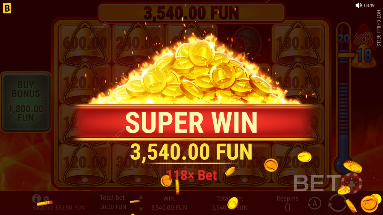 Menangkan 5,000x taruhan Anda di Slot Online Hot Chilli Bells!