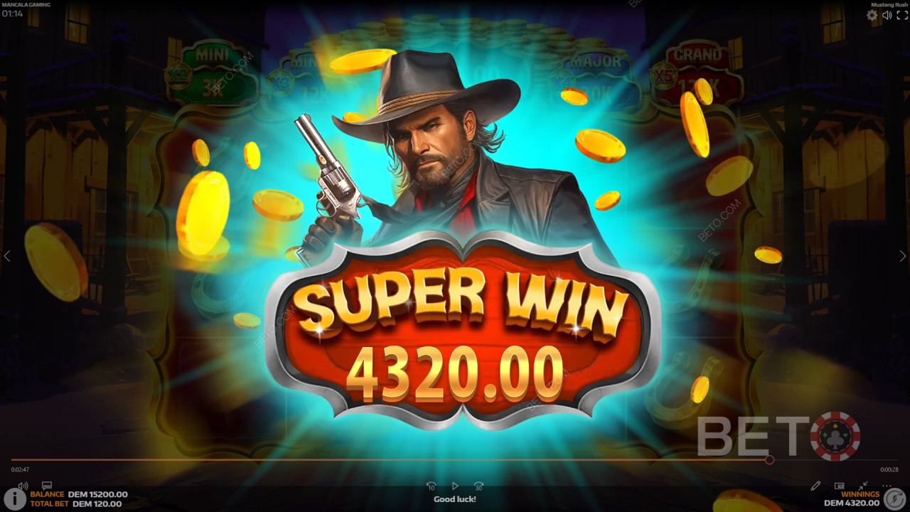 Menangkan 5,105x taruhan Anda di Slot Online Mustang Rush!