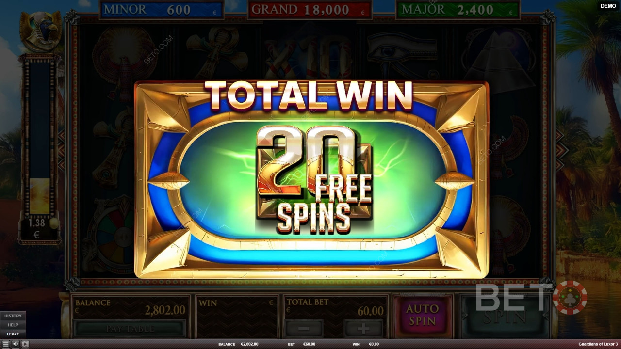 Menangkan 2.000 kali lipat taruhan Anda di Slot Guardians of Luxor 3!