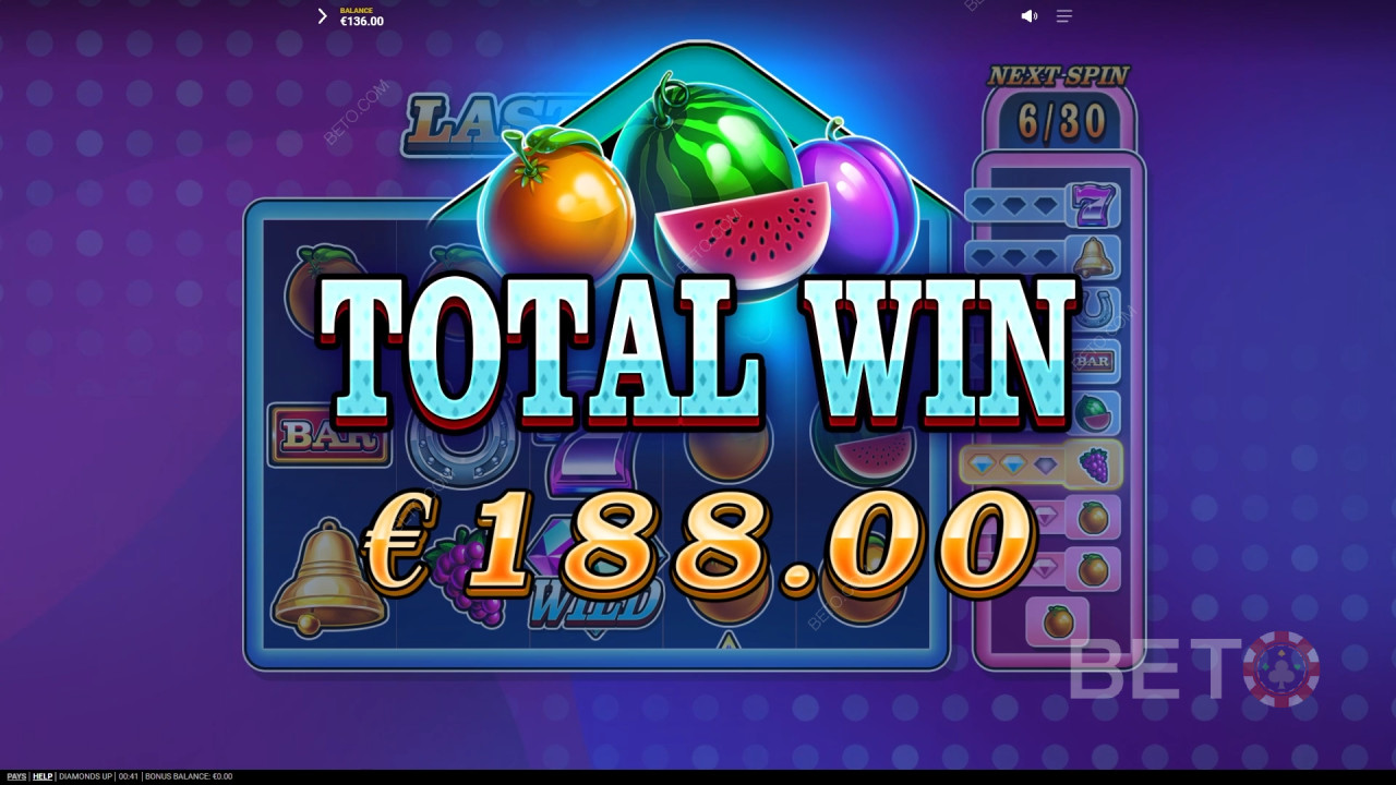 Menangkan 20,000x taruhan Anda di Slot Video Diamonds Up!