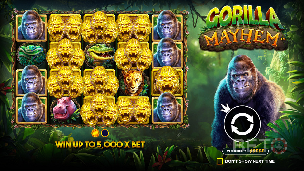 Simbol Gorila Emas memainkan peran penting dalam slot Gorilla Mayhem