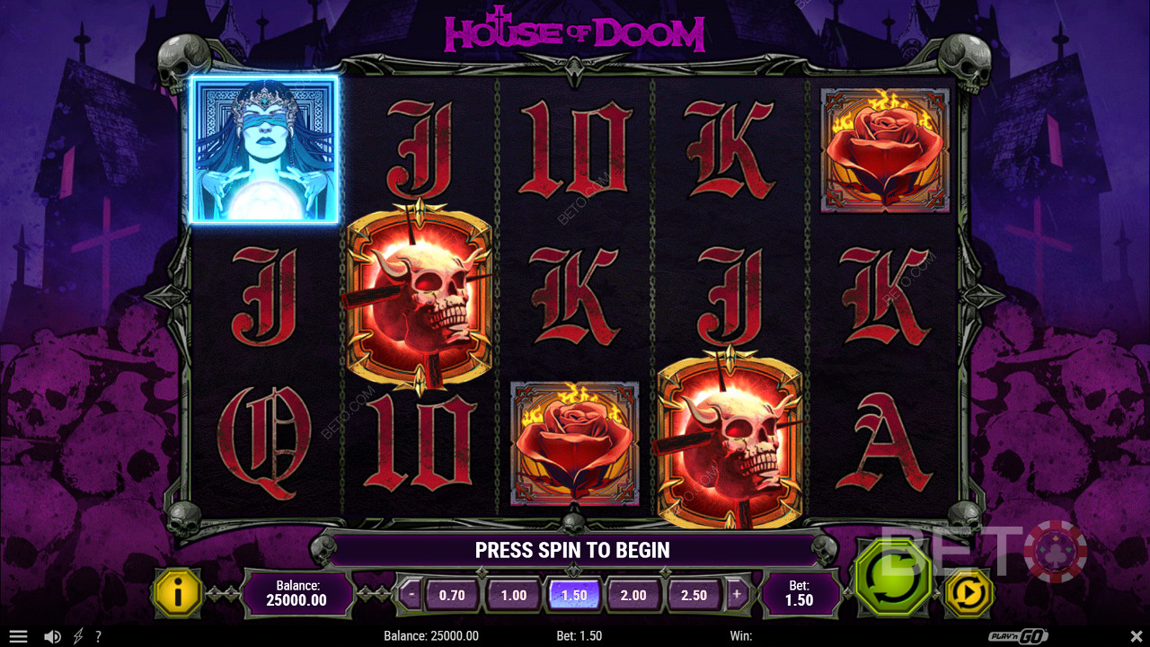 Daratkan 3 atau lebih simbol Doom Scatter untuk membuka fitur Doom Spins dan bonusnya