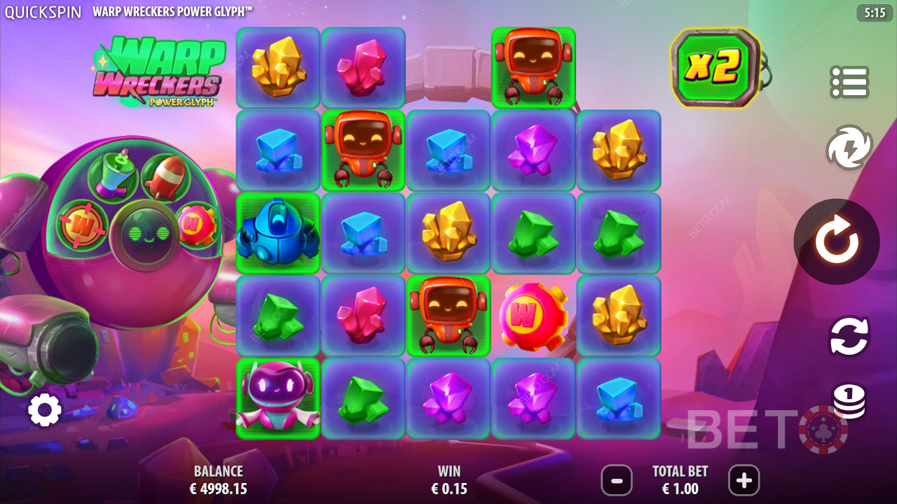 Ulasan Warp Wreckers Power Glyph oleh BETO Slots