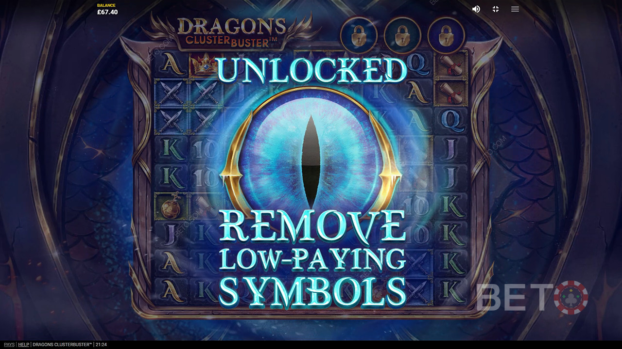 Menangkan 7,777x taruhan Anda di Mesin Slot Dragons Clusterbuster!