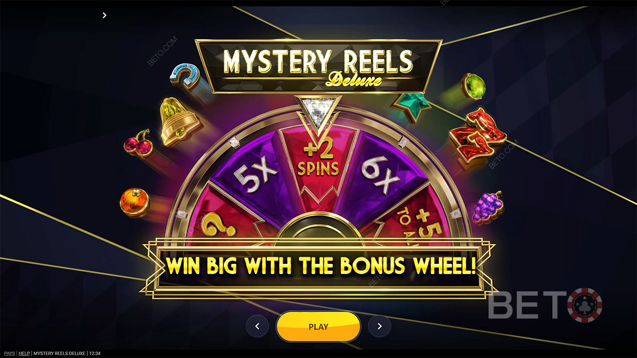 Putar Roda Bonus dan menangkan hadiah besar di slot Mystery Reels Deluxe