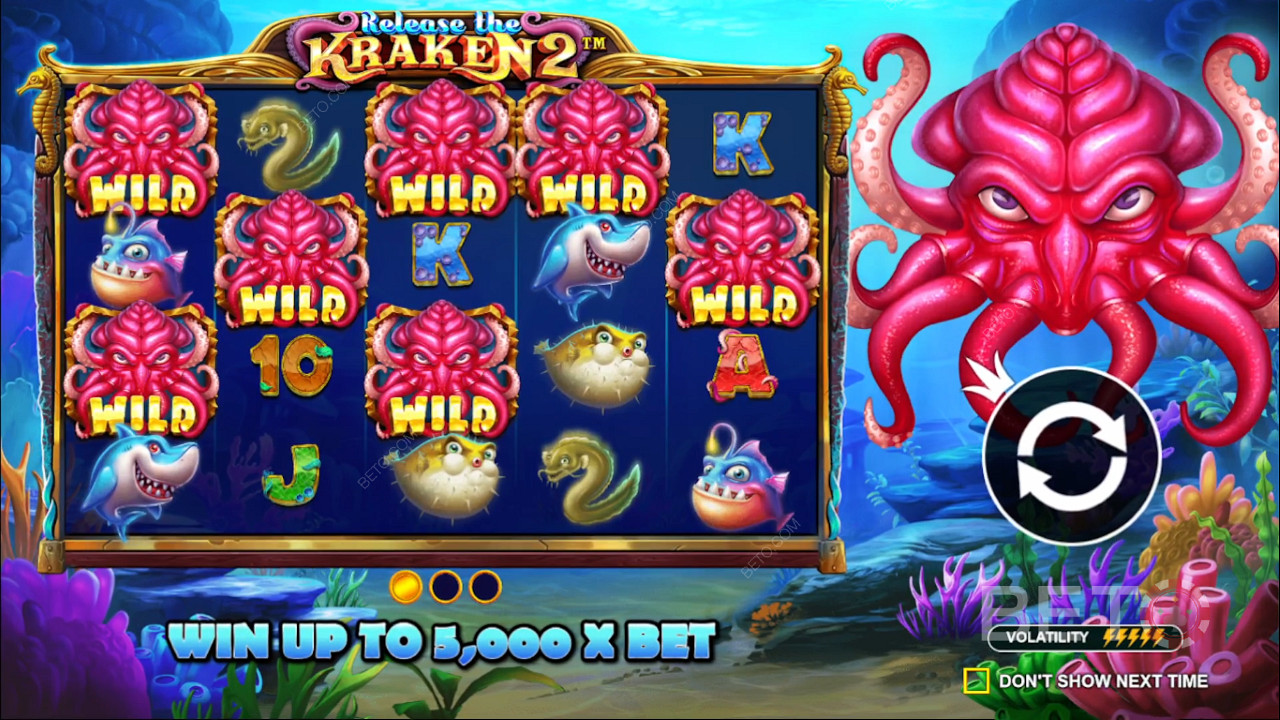 Nikmati bonus acak di mesin slot Release the Kraken 2