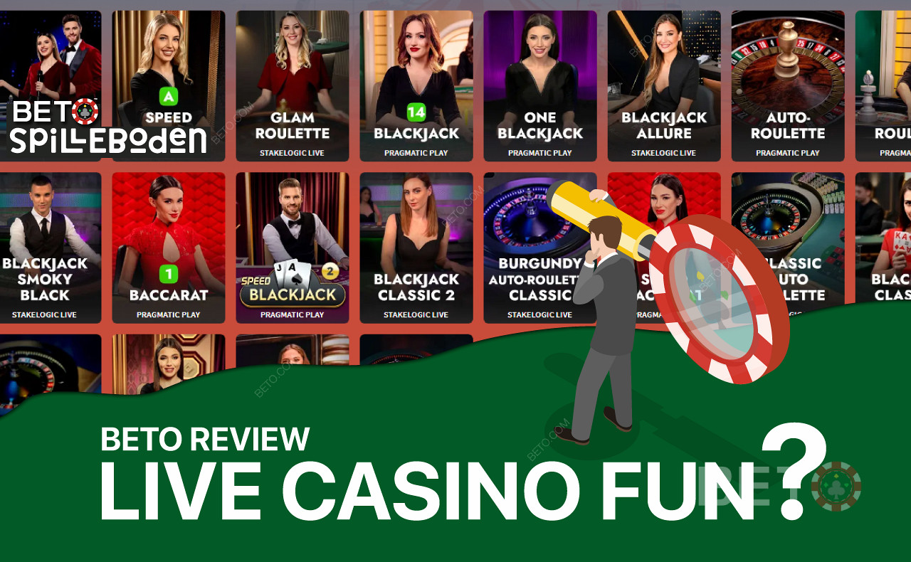 Kami menguji apakah The Live Casino yang ditawarkan oleh Spilleboden sepadan dengan waktu Anda.