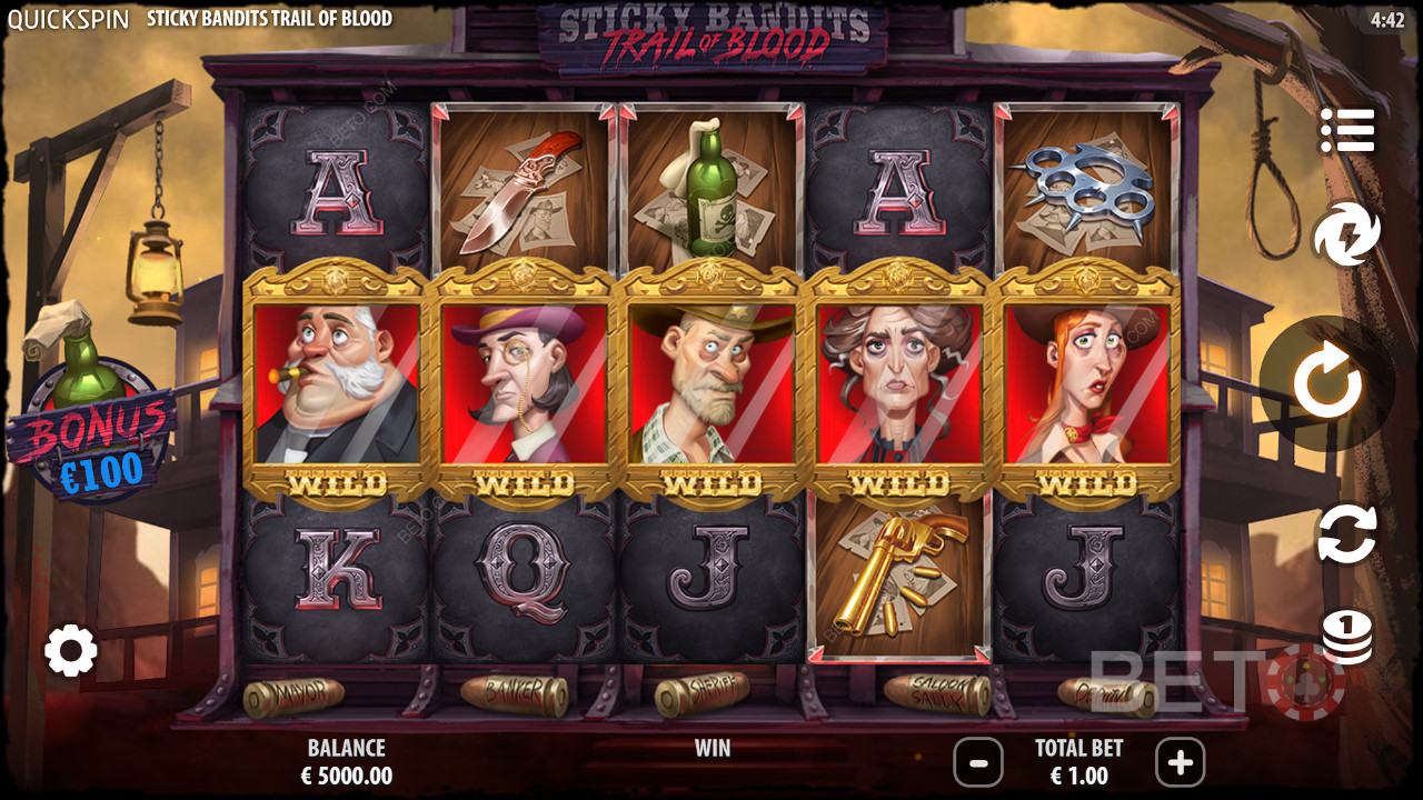 Ulasan Sticky Bandits Trail of Blood oleh BETO Slots