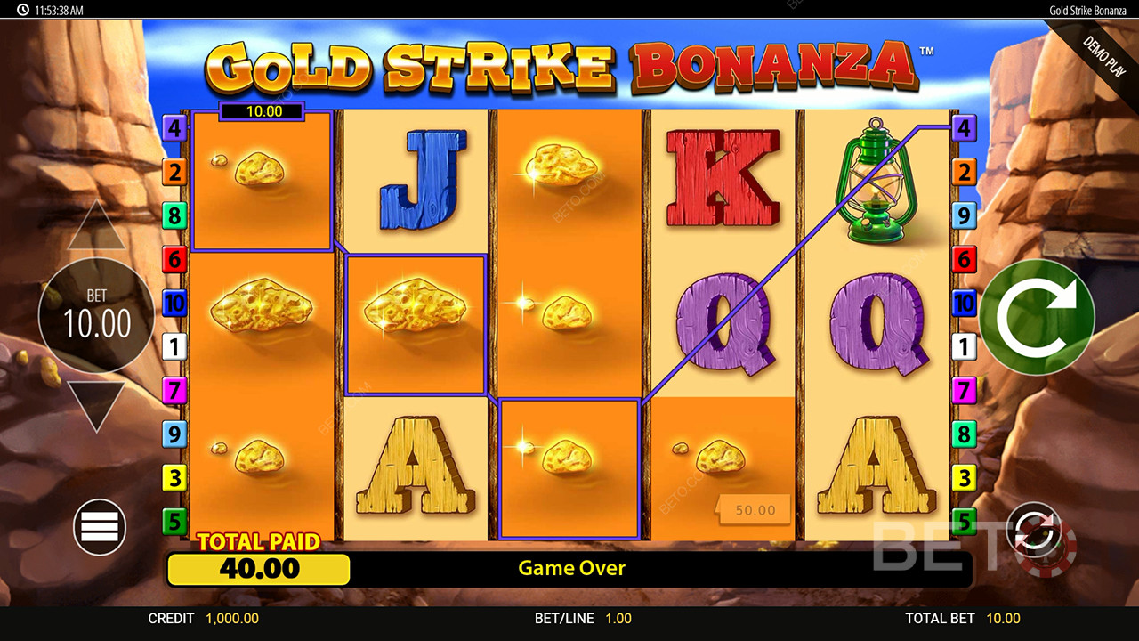 Menangkan 2,500x taruhan Anda di Mesin Slot Gold Strike Bonanza Fortune Play!