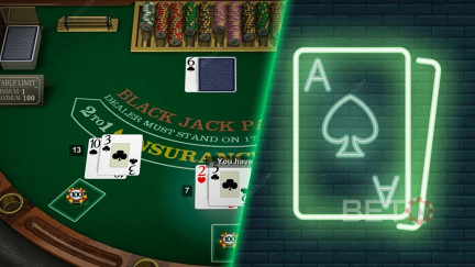 Nilai kartu Blackjackjack dan opsi taruhan sama dengan atau tanpa dealer sungguhan...
