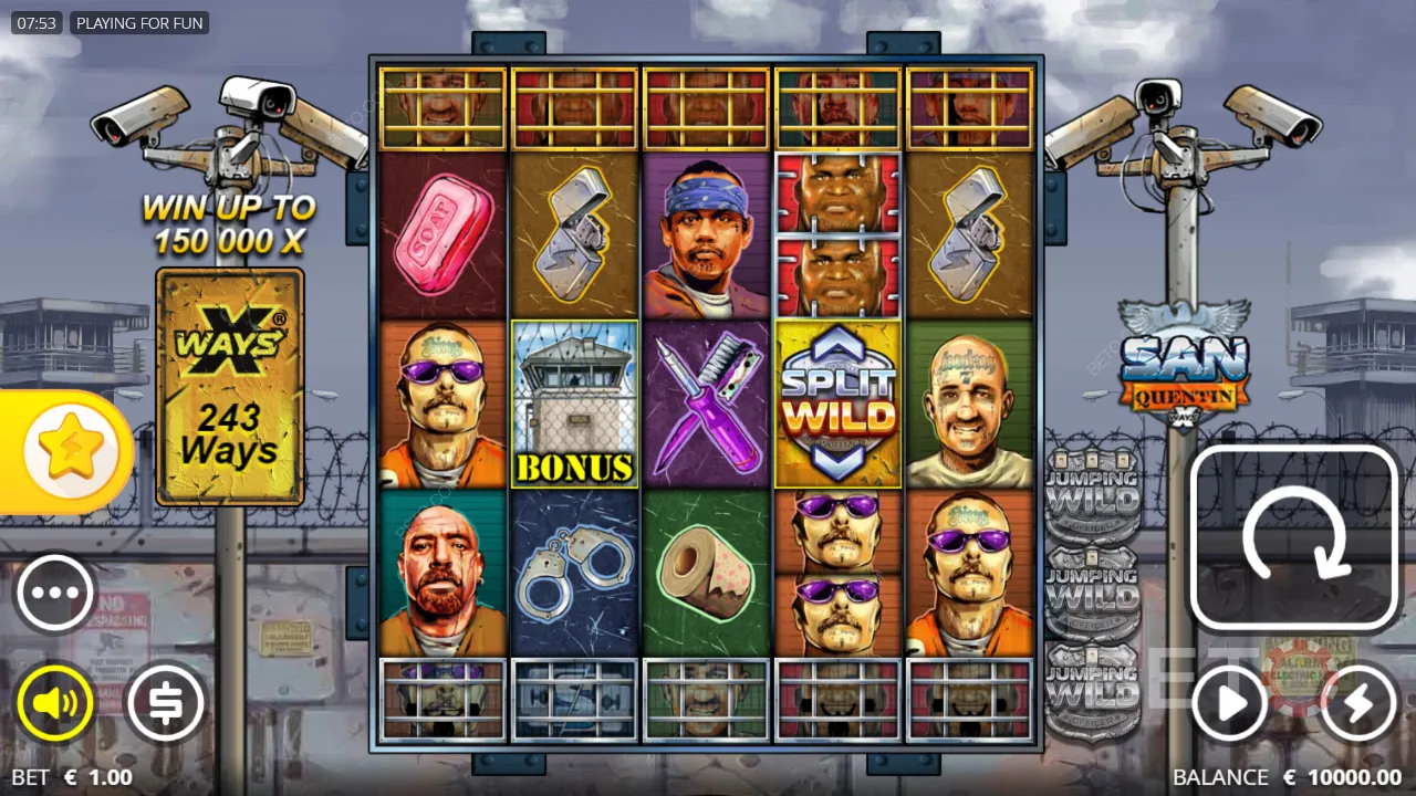 Gameplay video slot San Quentin xWays