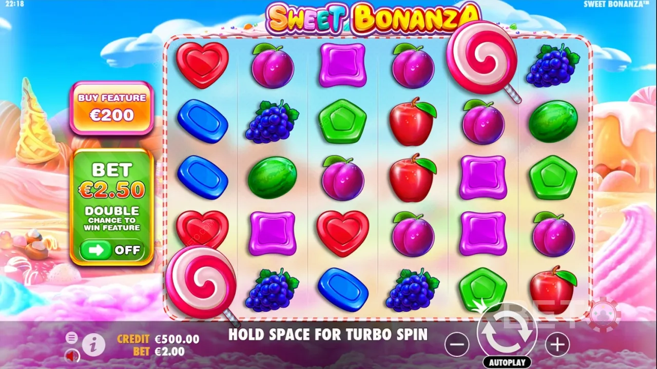 Sweet Bonanza video gameplay demo slot. RTP di atas 96
