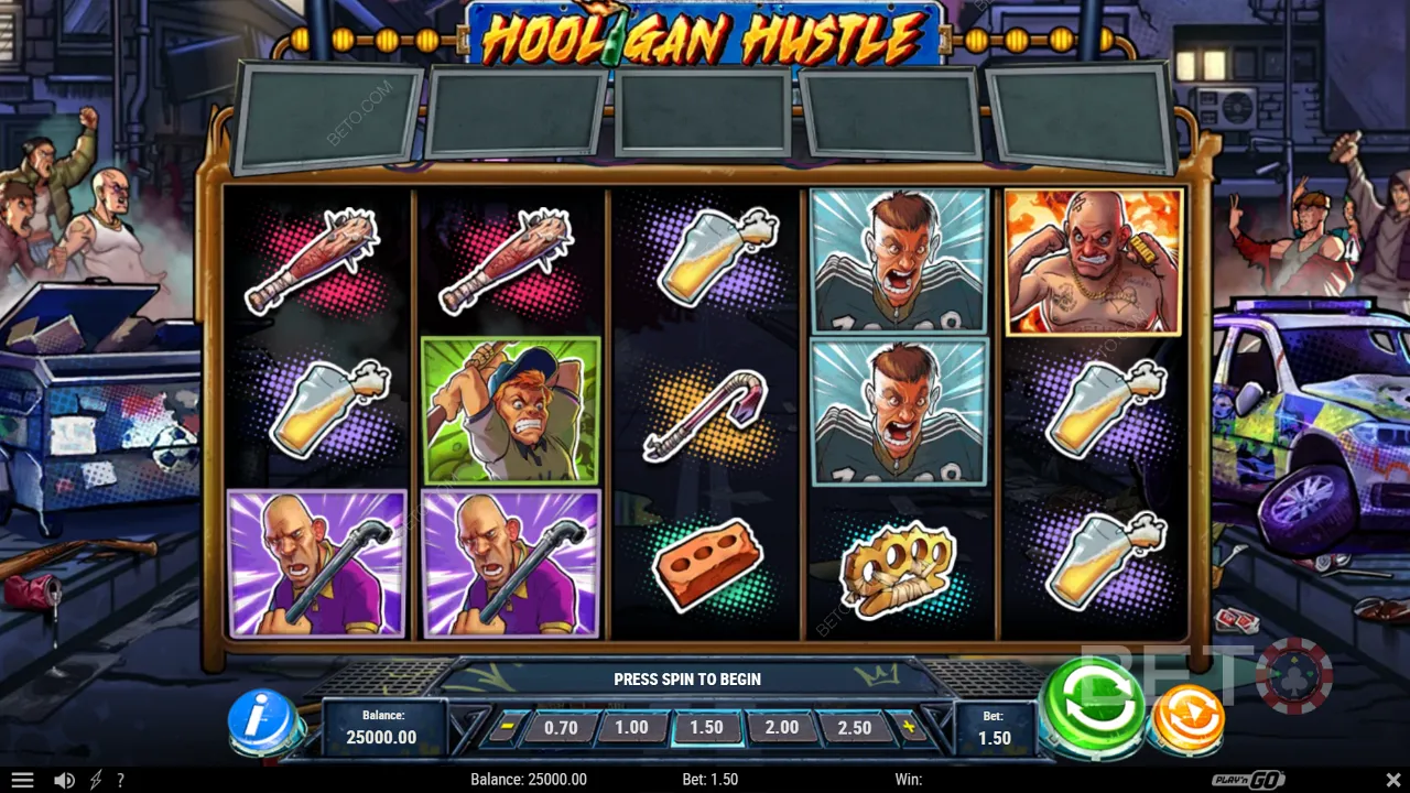 Gameplay dari slot Hooligan Hustle