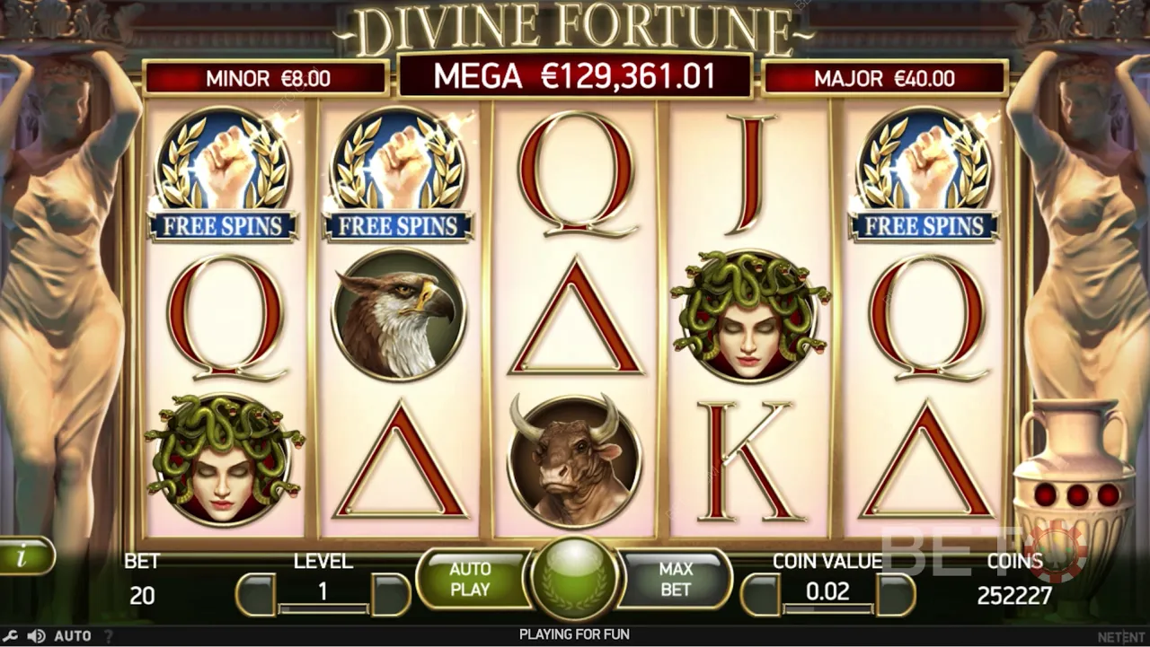 Contoh gameplay dari Divine Fortune